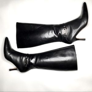ANN TAYLOR - LEATHER KNEE HIGH HEELED BOOTS